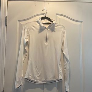White Nike Half zip up